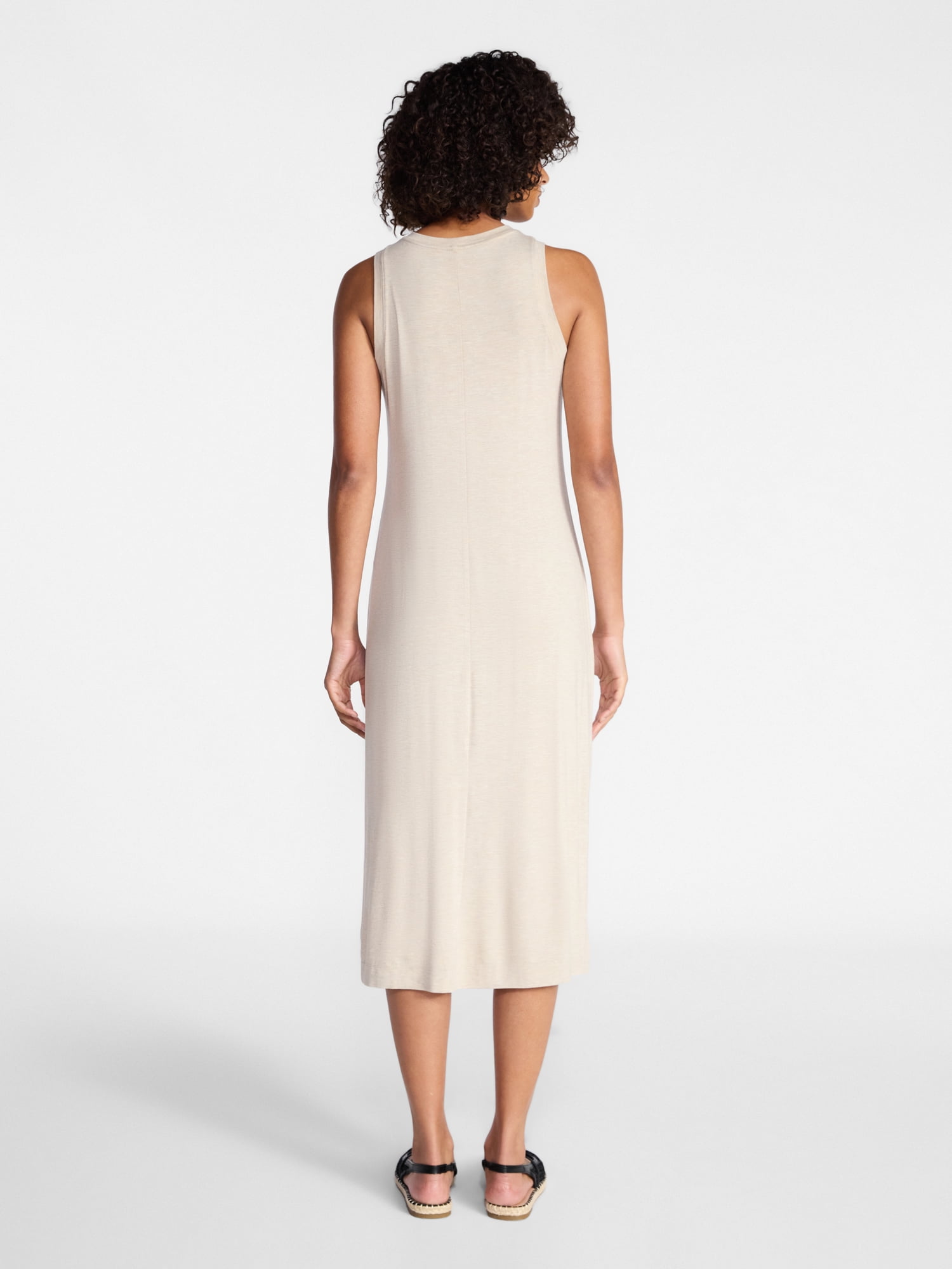 Time and Tru Women's Sleeveless Midi Column Dress, Sizes XS-XXXL