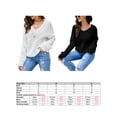 thumbnail image 3 of Suéteres de punto para mujer Cuello en V Ahueca hacia fuera Suéteres de punto casuales de manga l Romacci Camiseta de manga corta, 3 of 7