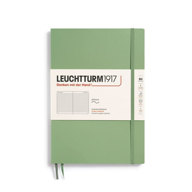 Cuaderno LEUCHTTURM1917 Softcover B5 123 Páginas Rayadas Verde Salvia