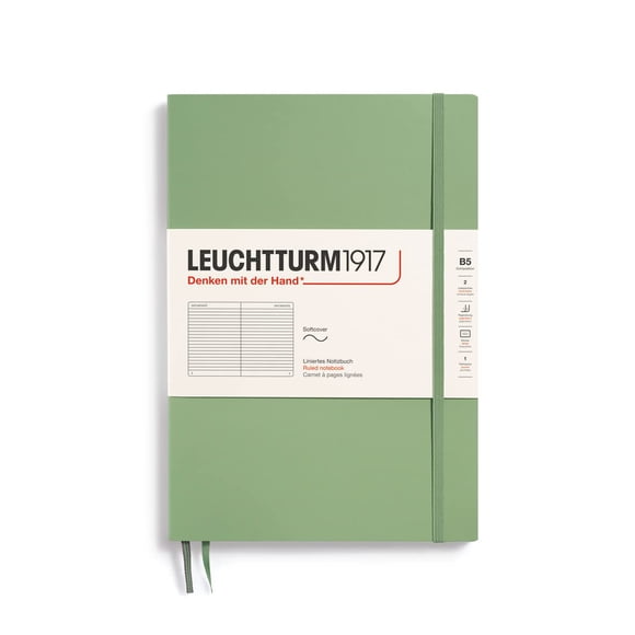 Cuaderno LEUCHTTURM1917 Softcover B5 123 Páginas Rayadas Verde Salvia