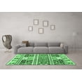 thumbnail image 3 of Ahgly Company Indoor Rectangle Abstract Emerald Green Modern Area Rugs, 4' x 6', 3 of 4