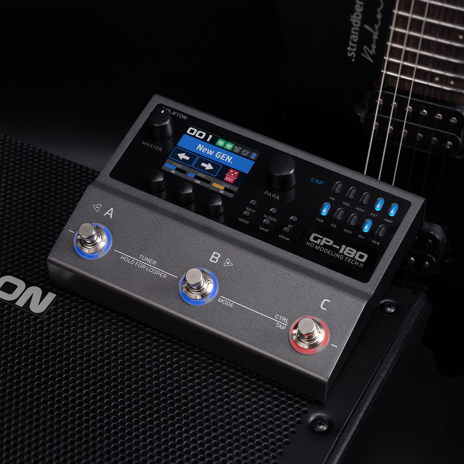 Valeton GP-180 Guitar Multi Effects Processor, 3 Footswitch Pedal, Built-in Battery