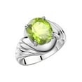 thumbnail image 4 of RYLOS Rings for Women 14K White Gold Ring Classic Designer Style Oval 12X10MM Solitaire Gemstone Ring August Peridot Jewelry for Women Size 12, 4 of 8