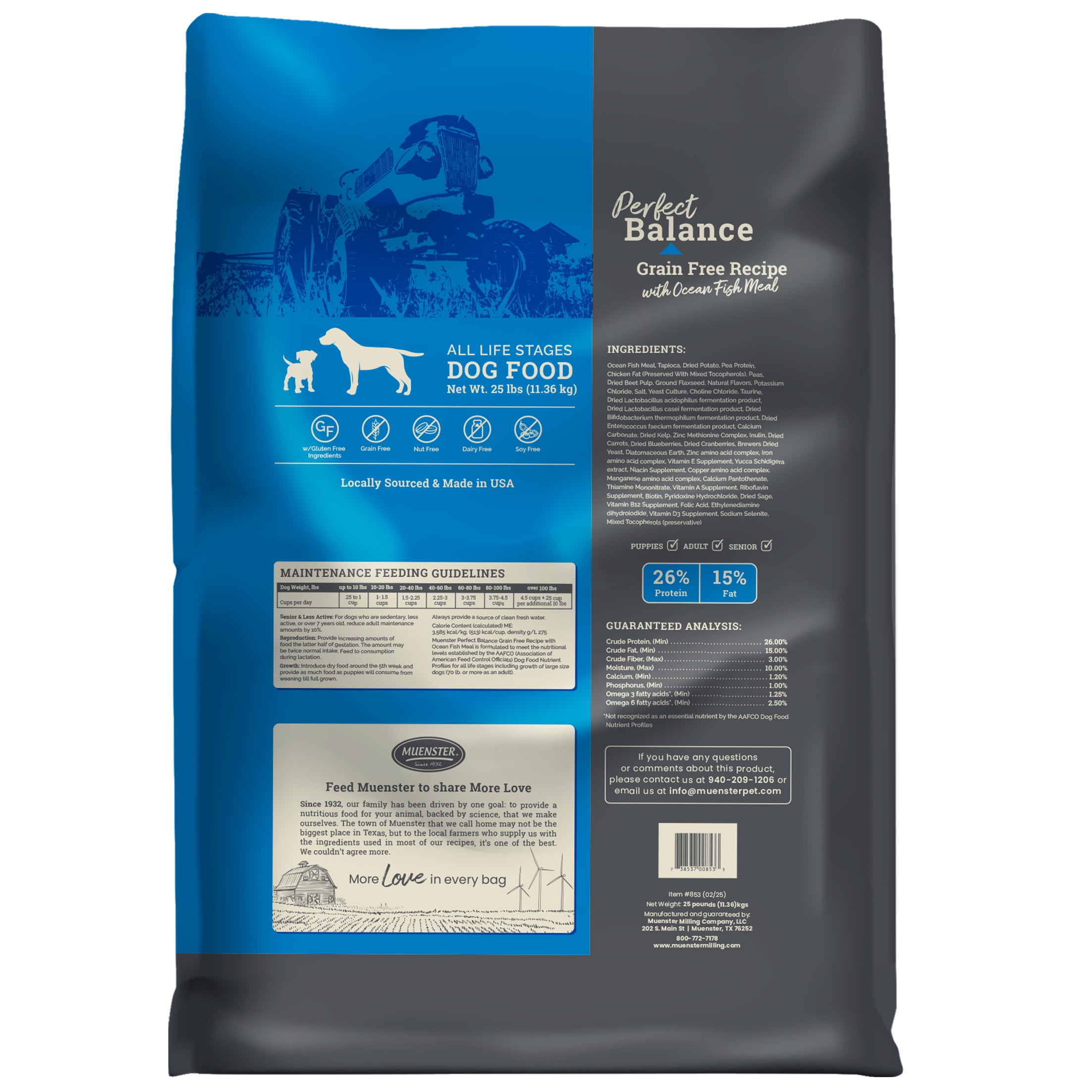Muenster Perfect Balance Grain Free Ocean Fish Dog Food, All Life