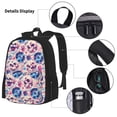 thumbnail image 3 of Disketp blue record rock Skull Large Capacity Backpack Lunch Bag Pencil Case Combination 3 Piece Set for Student, 3 of 7