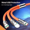 thumbnail image 3 of Adecuado para máquina de aleación de zinc de 120 W, línea de datos tres en uno para pasajeros para línea de carga rápida Apple Huawei con luz, una línea de datos de arrastre tres, 3 of 4