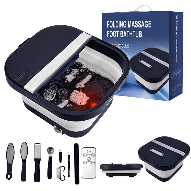 Spa para pies UNIFULL, plegable, con calor, masaje y burbujas