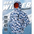 thumbnail image 3 of Tyhengta Men's Winter Skiing Jackets Water Resistant Fleece Coats Insulated Thermal Snowboard Jacket Parka Raincoat with Hood Camouflage grey-blue XL, 3 of 6