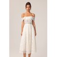 thumbnail image 2 of Vestido Bellabarnetten Sagako con hombros descubiertos, pliegues, flores y encaje, 2 of 6