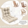 thumbnail image 2 of Pakunoda Chairs Cushions 42" X 21" Tufted Non Slip Pad Seat and Seatback 4 Set Cushion with Ties for Patio Outdoor & Indoor Rocking Chair, Cream, 2 of 6