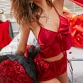 thumbnail image 6 of Sngxgn Women’s Outfits Short Sleeve Pullover and Long Pants Pajama Lounge Sets(Red,L), 6 of 7