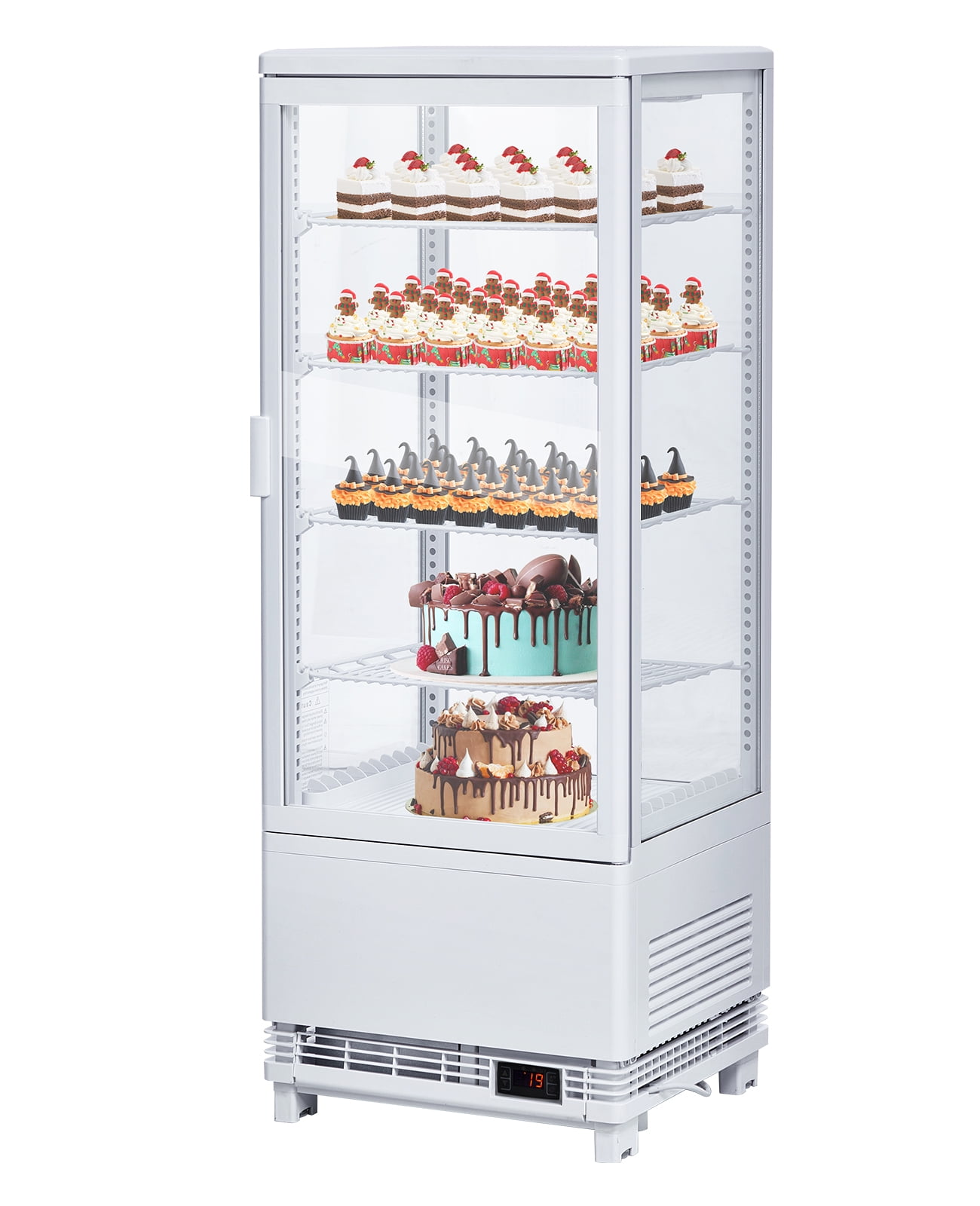 GoFashion Commercial Refrigerator Display Case,Display Fridge Single-Door Pastry Display Case with LED Lighting,Bakery Display Refrigerator 98L