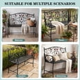 thumbnail image 6 of CBJCBJ 42" Waterproof Outdoor Bench ,Indoor Entryway Stools with Metal Rose Design, for Gardens/ Lawns,Black, 6 of 8