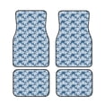 thumbnail image 2 of Uemuo Car Floor Mats - Blue Shells Pattern Carpet Floor Mats for Cars, Auto Accessories Front & Rear Car Floor Foot Mat Sets of 4 Pieces, 2 of 6