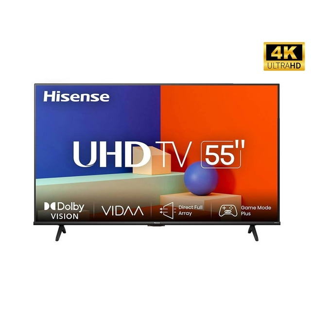 Smart TV Hisense VIDAA 4K 55 Pulgadas Ultra HD 3840 x 2160 Wi-Fi 5 Ethernet Bluetooth 55A65KV