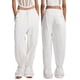 thumbnail image 4 of Sunloudy Pantalones de Mujer, Casual Cordón Amarrado Cintura Color Sólido Elástico Ajustable Tobillo Recto Suelto Pantalones Sunloudy moda, 4 of 5