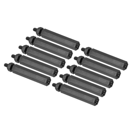 

Uxcell M2 Nylon Hex Standoff Screws Nuts 25 Pack PCB Male Female Threaded Kit for Motherboards(20mm+6mm Black)