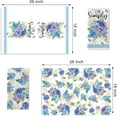 thumbnail image 2 of Spring Summer Floral Flower Kitchen Dish Towels Set of 2, Hydrangea Live Simply Hand Towels Drying Baking Cooking Cloth, Blue Plaid Check Farmhouse Seasonal Home Kitchen Decor 18x26 Inch, 2 of 6