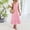 A407 Pink, variant on Women's Summer Sleeveless Midi Dress V-Neck Button Down High Waist Tiered Ruffle Hem with Pockets Casual Loose Fit Flowy Sun Dress For Vacation