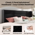 thumbnail image 5 of Frostbloom Full Size Velvet Upholstered Platform Bed Frame with Wingback Headboard, No Box Spring Needed, Black, 5 of 8