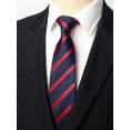 thumbnail image 5 of Yongchuantie Men's 3.15" Necktie Navy Blue Red Striped 8CM Wide Hand Knotted Tie+Gift Box, 5 of 5