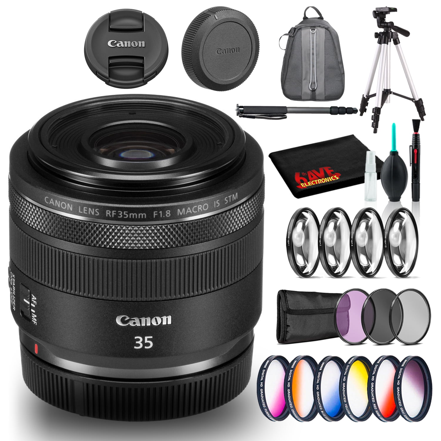 Canon RF 35mm f/1.8 IS Macro STM Lens (Intl Model) With Filters