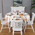 thumbnail image 2 of Fall Leaves Pumpkin Round Tablecloth 60" X 60",Wrinkle Wipeable Table Cloth for Kitchen Dining Room Picnic Patio Party, 2 of 6