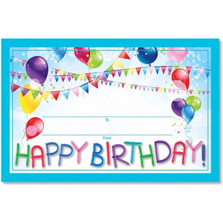 North Star Teacher Resources Happy Birthday Award Certificates, 8.5" x 5.5", 36 Count