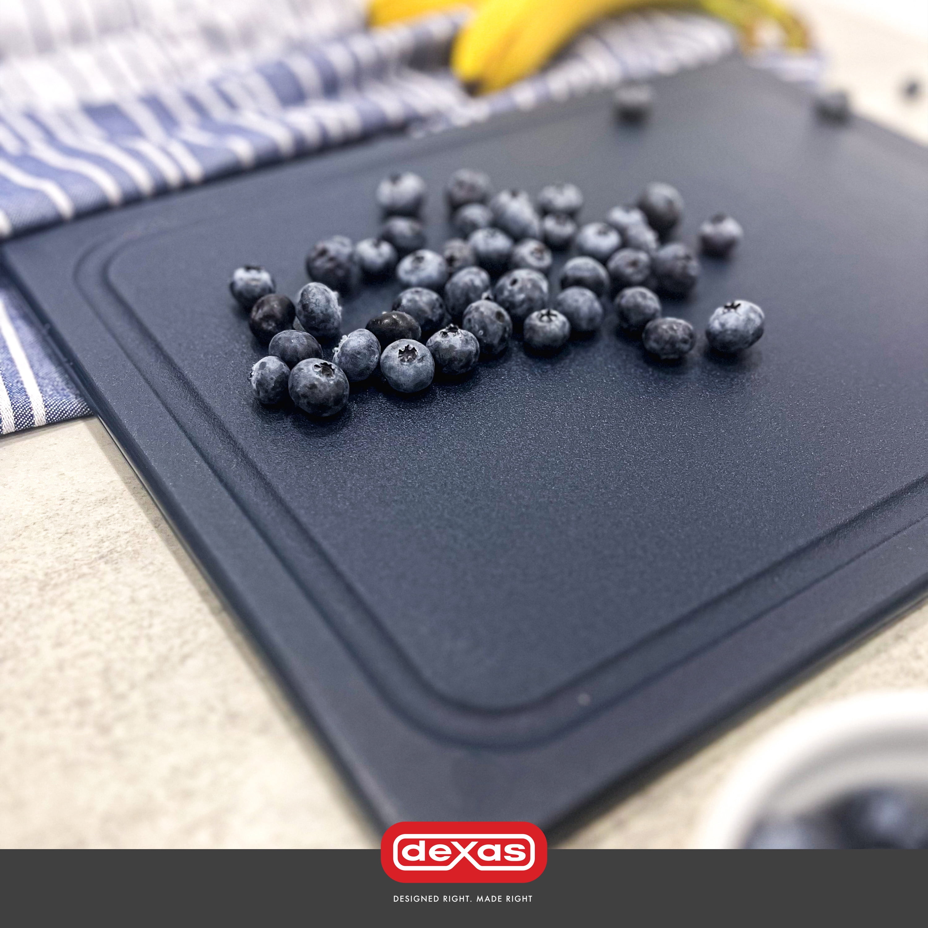 Dexas 10 x 13 Poly Cutting Board with Juice Well in Indigo