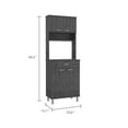thumbnail image 4 of Kitchen Pantry Cabinet with Countertop,  Kitchen Storage Cabinet, Dining Room Storage Cabinet with Closed & Open Storage, Freestanding Kitchen Storage Cupboard with Drawer & Microwave Shelf, Gray, 4 of 7