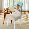 thumbnail image 4 of Xoenoiee Beach Starfish Conch Seashell Print Dining Table and Seat Covers Water Resistant Dining Seat Covers High Stretch Fitted Tablecloth with Dining Chairs Fits for Room Hotel Party Decor, 4 of 6