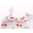 thumbnail image 3 of Serdomi Girls Adjustable Double Strap Swimsuit for Kids Pink Cherry Print Bathing Suit Size 8, 3 of 7