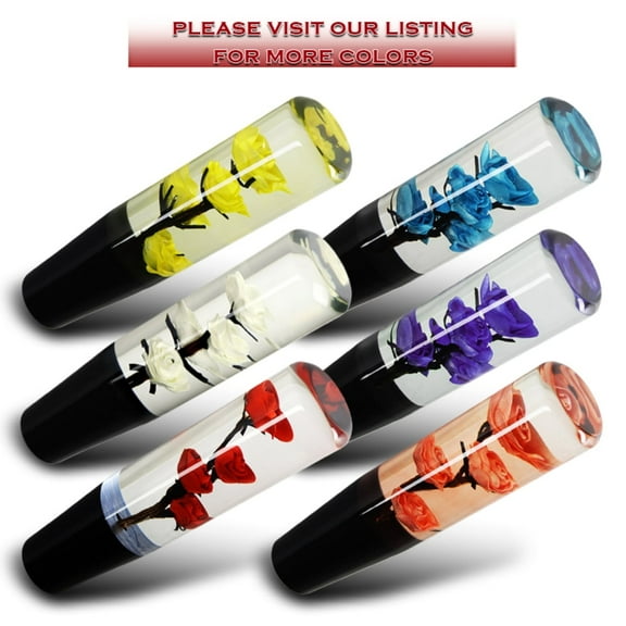 JDM VIP 20CM Clear Real Flowers Manual Gear Stick Shift Knob Lever Shifter Orange