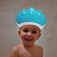 thumbnail image 4 of Kids Shower Shield Visor Hat Adjustable Silicone Bath Cap 18x28.7cm Eye Ear Protection Cute Shape Secure Fit for Baby Toddler 0-9 Years Old Shampoo Haircut Sun Shade, 4 of 5