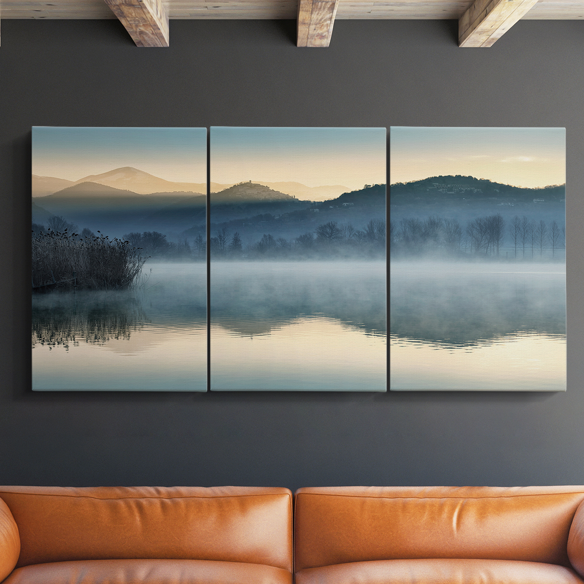 Wexford Home Quiet Morning - 32" x 64" Multi-Piece Canvas Art, Ready to Hang