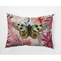 20" x 14" Simply Daisy Butterfly In Floral Jumble Polyester Accent Pillow, Pink Icing Qty 1