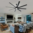 thumbnail image 6 of 84-Inch Super Large Black Ceiling Fan with 8 Aluminum Blades, Remote Control & Reversible Direction - 6-Speed DC Motor, LED Light & Timer for High Ceilings, 6 of 9