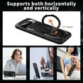thumbnail image 5 of Heavy Duty Phone Case For Google Pixel 9 / 9 Pro,Built-in Rotatable Magnetic Ring Kickstand,Shockproof Dropproof Tough Rugged Anti-fall Protective Phone Case Cover For Google Pixel 9 / 9 Pro, Black, 5 of 6