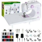 Sewing Machine for Beginners, Portable Mini Sewing Machine with 13 Replaceable Presser Feets, Built-in 12 Stitches, Extension Table, 39 Colors Thread, Reverse Sewing, 2 Speed Foot Pedal, Sewing Kit