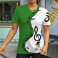 thumbnail image 5 of Baqcunre T Shirts For Women Shirts For Women Vintage Musical Note Print Tees T Shirt Gift Shirt Top Womens Short Sleeve Tops Womens Tops Green M, 5 of 7