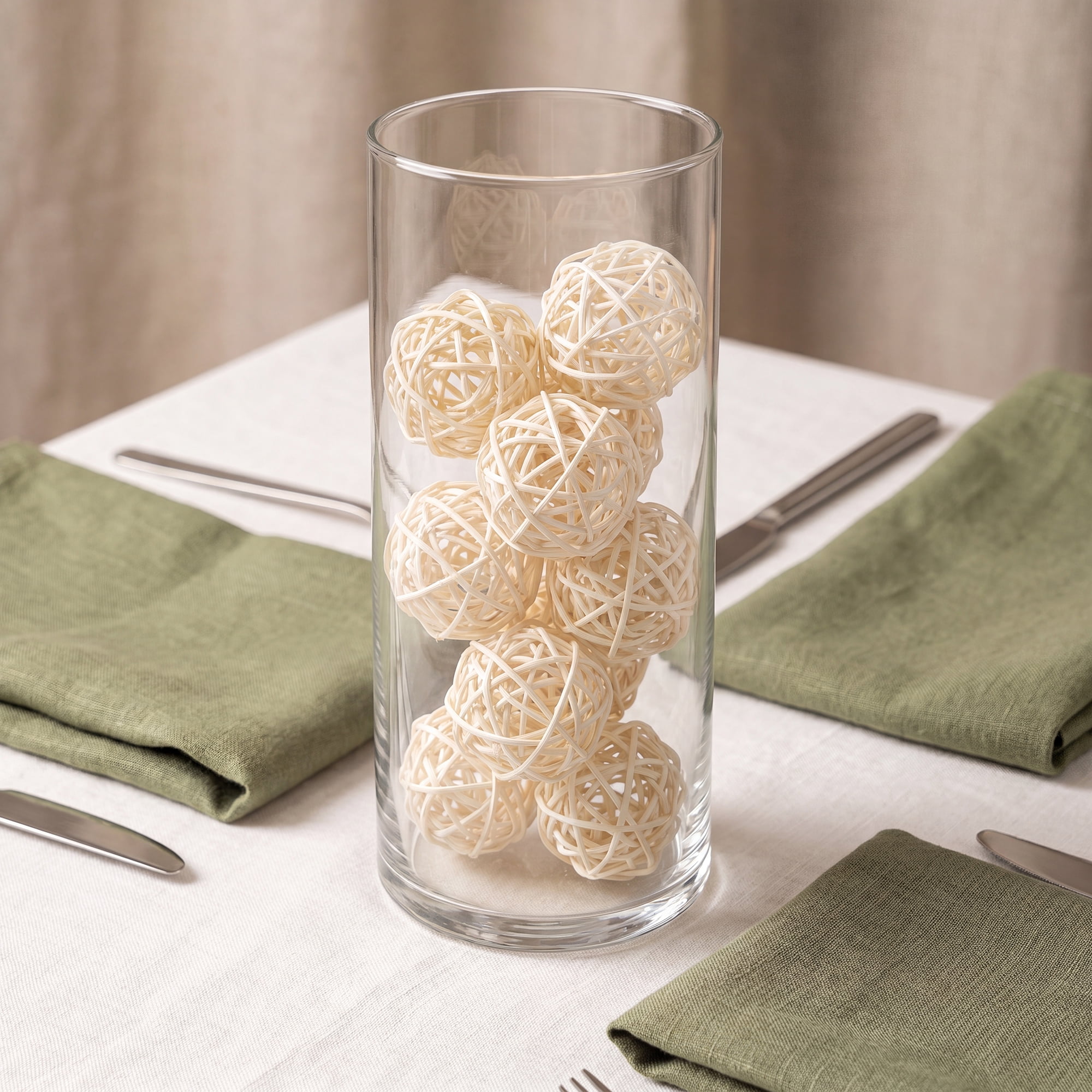 Unique Bargains 10Pcs Rattan Balls for Lights Wicker Spheres Orbs White 2"x2"x2"
