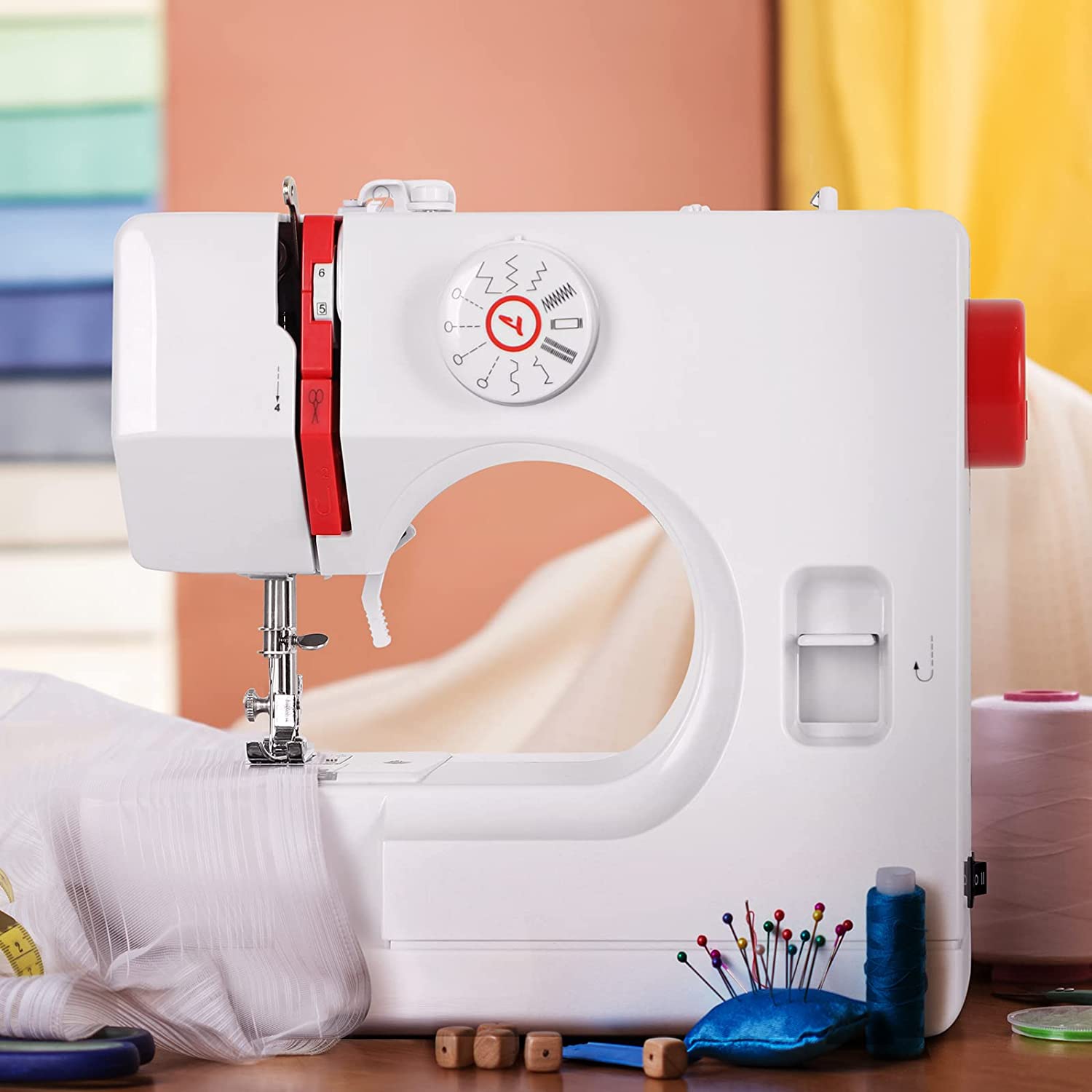 Mini Portable Sewing Machine Household Kids Sewing Machine with 12 Built-In Stitches, Foot Pedal, Gray