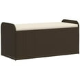 thumbnail image 3 of vidaXL Storage Bench with Cushion Outdoor Garden Seat Furniture Poly Rattan, 3 of 58