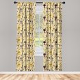 thumbnail image 3 of Ambesonne Cat Curtains, Feline Animals in Forest, Pair of 28"x84", Multicolor, 3 of 5