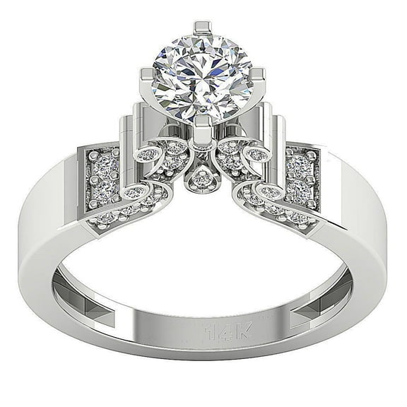 Women's Surprise Diamond Engagament Ring 1.9 Ct Diamond 14K White Gold Over