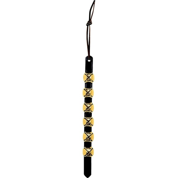 Weaver Leather Bells Strap, 6 Brass Plated Bells on Black Strap