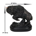 thumbnail image 3 of Rustic Western Charging American Buffalo Bison Bronze Electroplated Resin Statue, 3 of 9