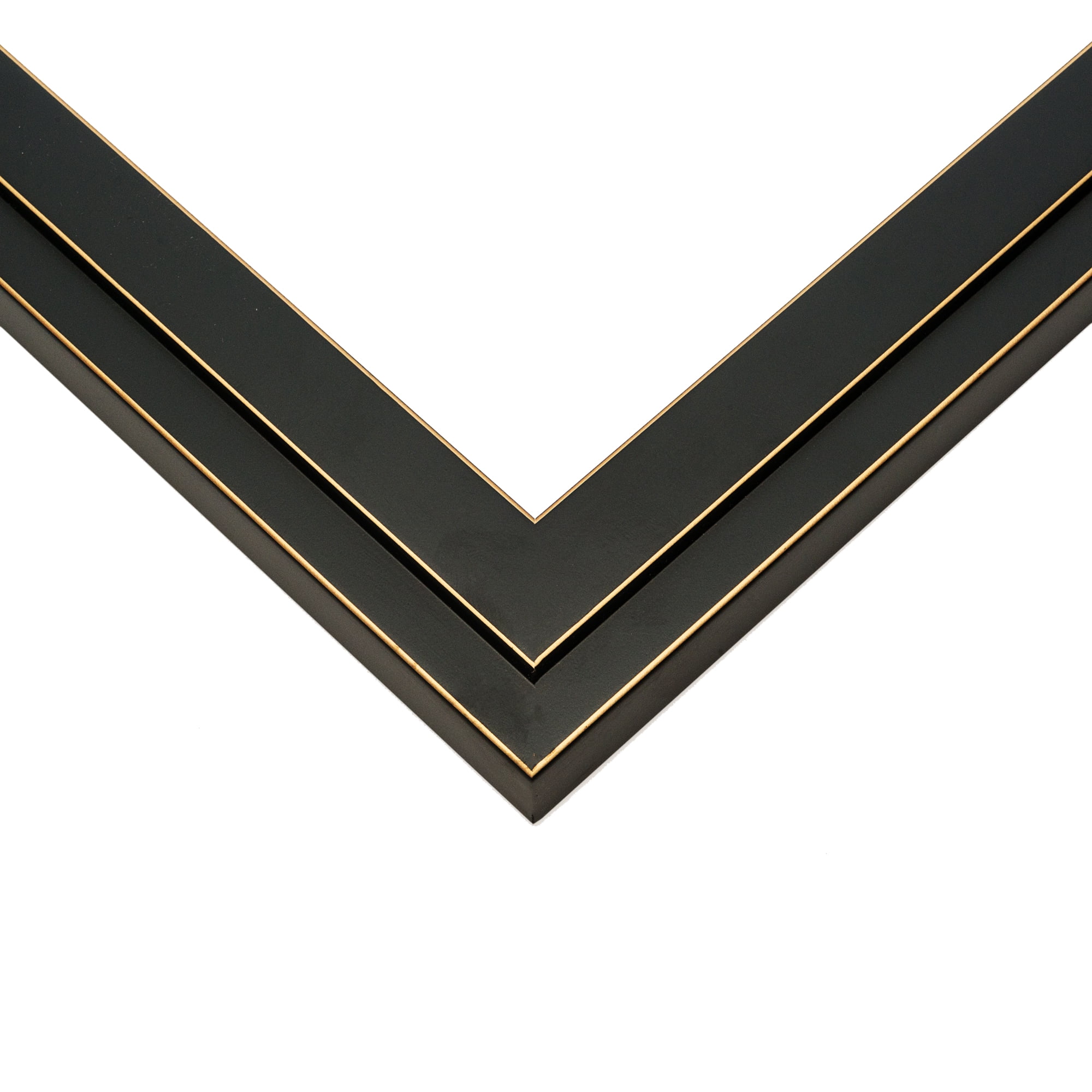 18x24 Black Two-Step Wood Frame w/ a Yellow Accent - 'Pinstripe' Thin - Great for Posters, Photos,