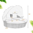thumbnail image 2 of Costway Patio Rattan Daybed Cushioned Sofa Adjustable Table Top Canopy Black, 2 of 10
