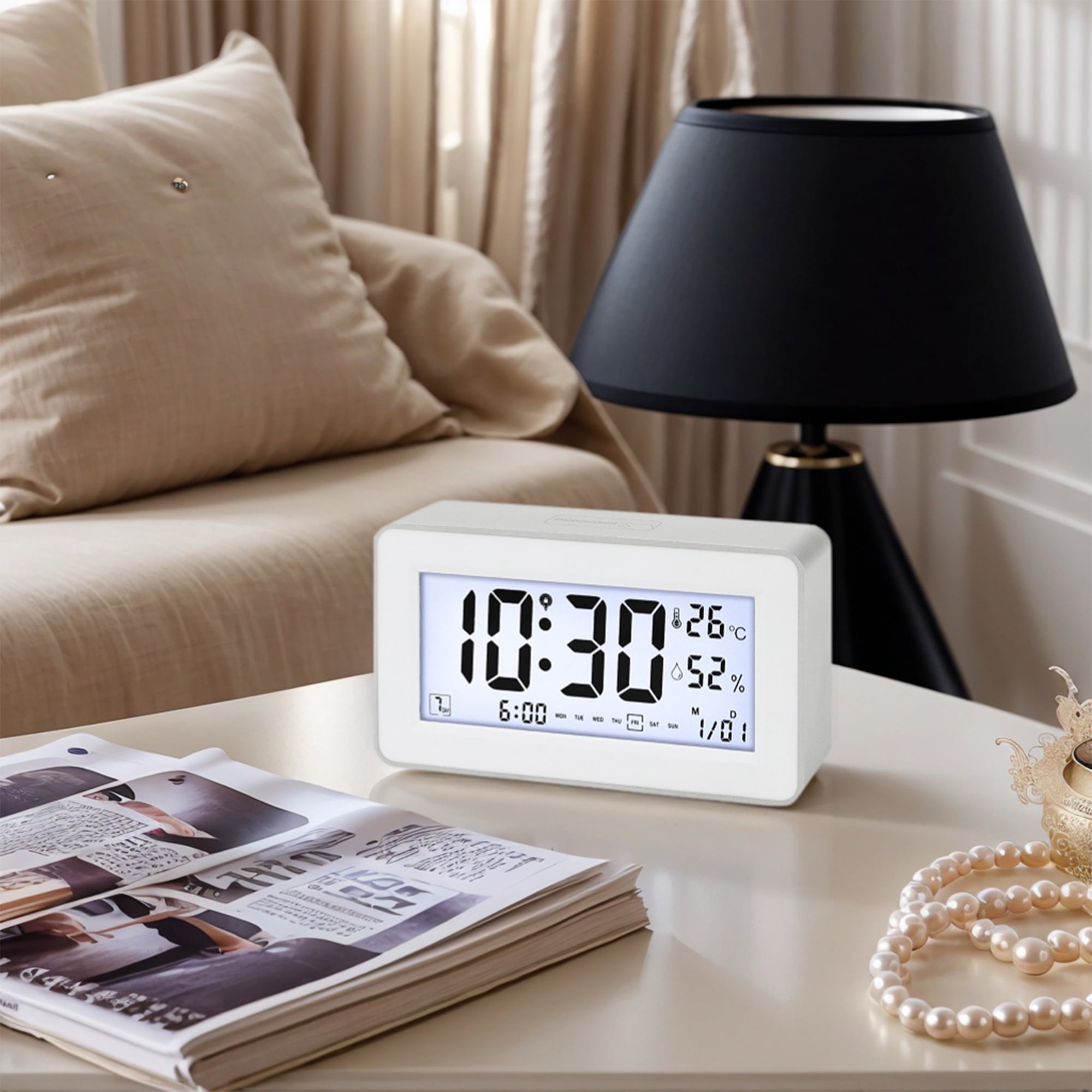 Unique Bargains Loud Alarm Clock Silver 5.5"L x 1.7"W x 3.1"H